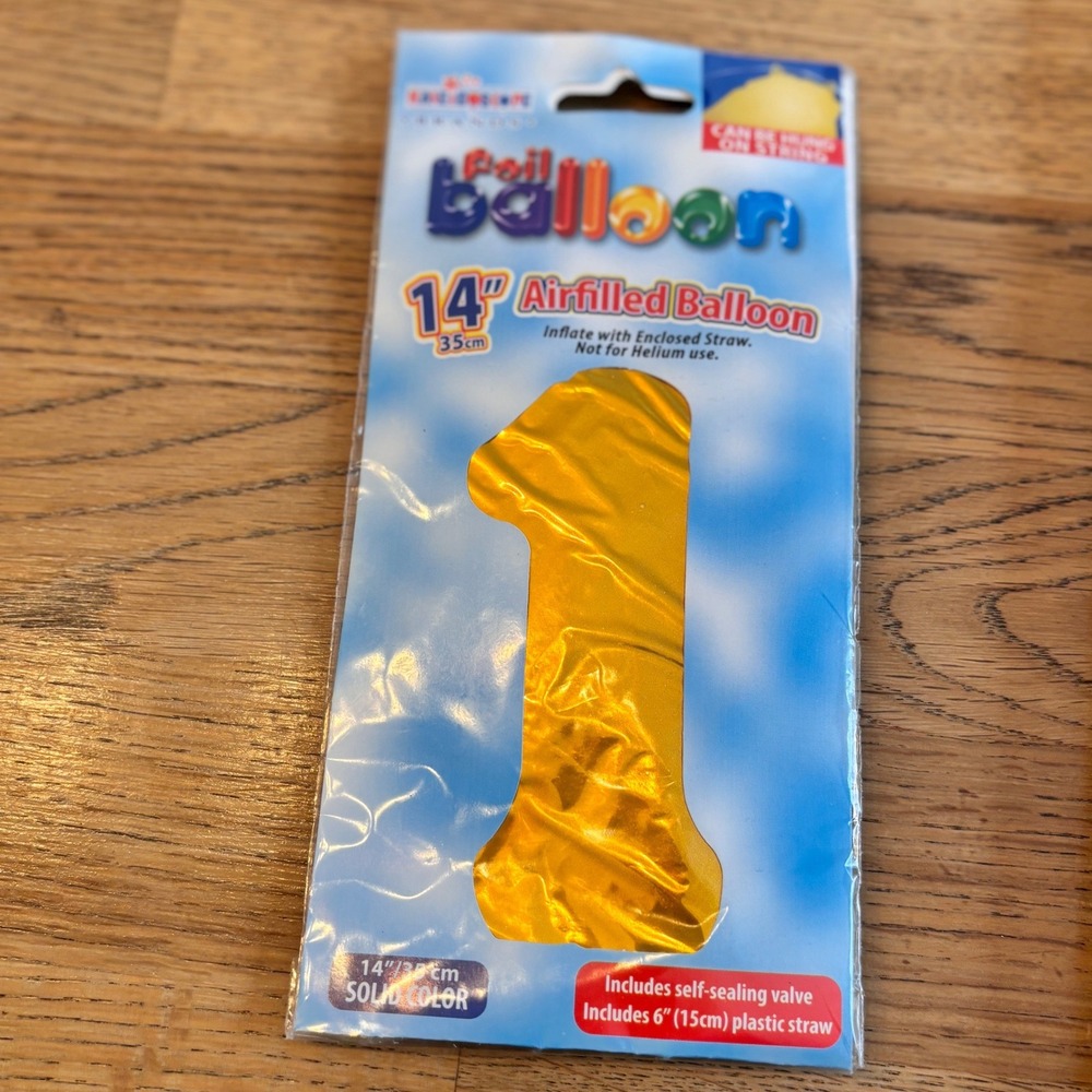 Convery Balloons 14 Inch Airfilled Balloon Gold‎ Number 14 Kids Party